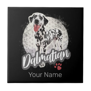 Carreau Dalmatien Avec Paw Vintage Chien Amateurs Design