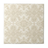 Carreau Damas Élégant Simple Beige Doux (Devant)
