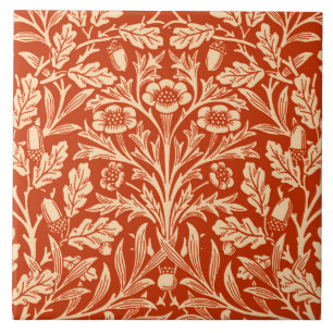 Carreau Damas florales Art Nouveau, Mandarin Orange