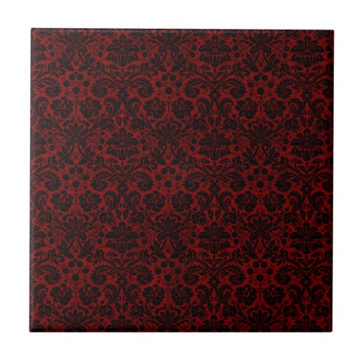 Carreau Damask Maroon Black (Devant)