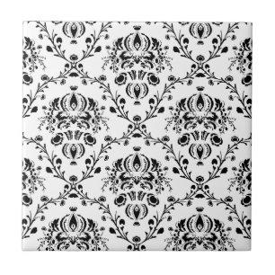 Carreau Damassé blanche et noire