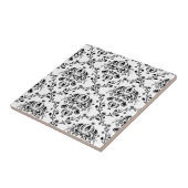 Carreau Damassé blanche et noire (Côté)