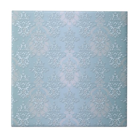 Carreau Damassé Bleu Bébé Pastel (Devant)