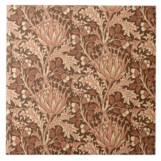 Carreau Damassé, brun et beige de William Morris (Devant)