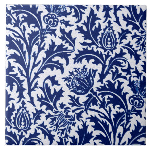 Carreau Damassé de chardon de William Morris, bleu de