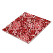 Carreau Damassé de William Morris, rouge foncé et blanc (Côté)