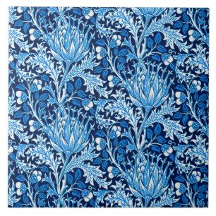 Carreau Damassé, marine et blanc de William Morris