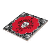 Carreau Damassé morte - tuile encadrée chic de crâne de (Côté)