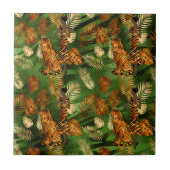 Carreau Dame de tigre d'or vert de cuivre tropical (Devant)