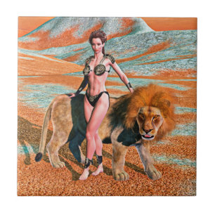 Carreau Dame et Lion