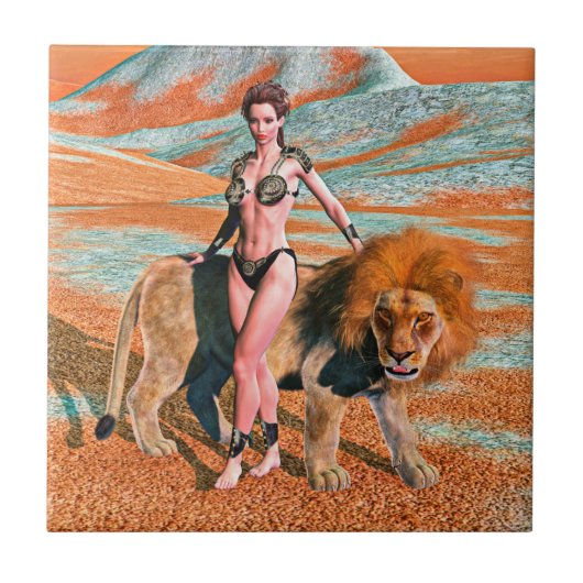 Carreau Dame et Lion (Devant)