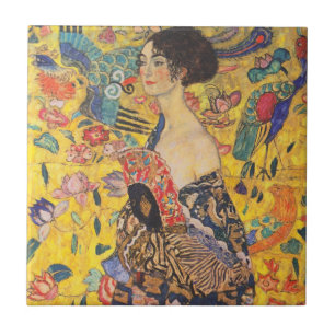 Carreau Dame Gustav Klimt avec tuile en céramique Vintage