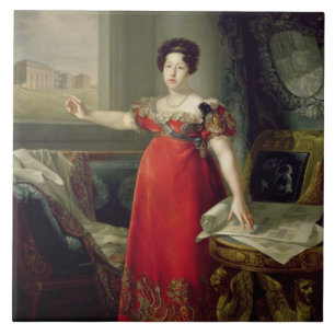 Carreau Dame Maria Isabel de Braganza, 1829 de la Reine