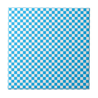Carreau Damier bleu et blanc lumineux