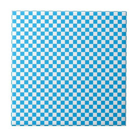 Carreau Damier bleu et blanc lumineux (Devant)