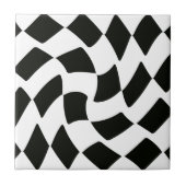 Carreau Damier déformé noir et blanc (Devant)