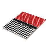 Carreau Damier rouge de point (Côté)