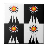 Carreau Damier tribal de Sun et de rayons (Devant)