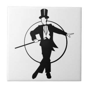 Carreau Dancer Tuxedo Top Hat Cane 20's art déco