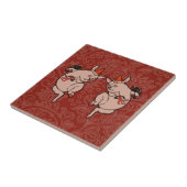 Carreau Dancing Pig Antique Cute Danseuse (Côté)