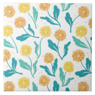 Carreau Dandelion jaune motif floral - Inspiré par la natu