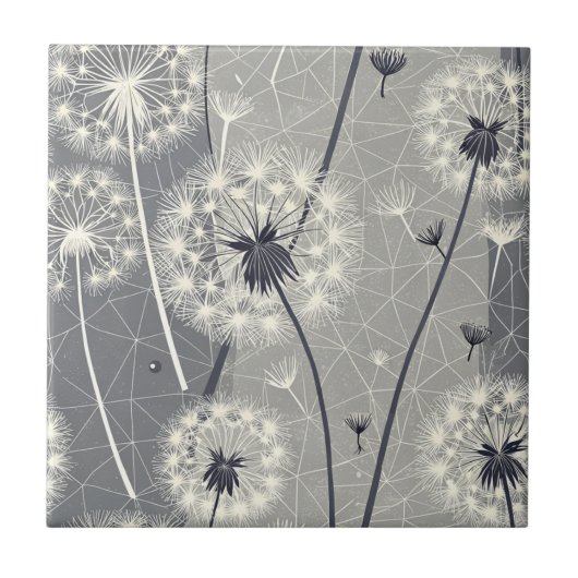 Carreau Dandelion monochrome moderne (Devant)