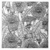 Carreau Dandelions, noir et blanc (Devant)