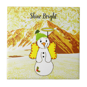 Carreau d'ange de bonhomme de neige