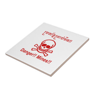 Carreau Danger ! ! Les mines ! ! SYMBOLE ☠ Cambodgien Khme