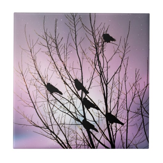Carreau Dans le ciel nocturne pourpre (Devant)