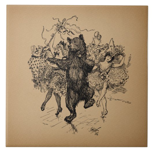 Carreau Danse Ours Cirque Vintage Art (Devant)