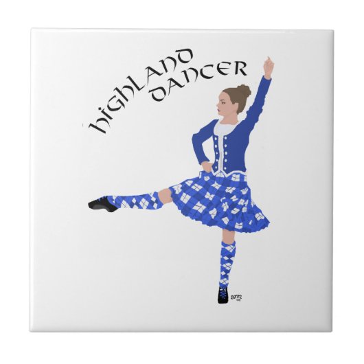 Carreau Danseur des Highlands en bleu (Devant)