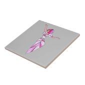 Carreau Danseur rose funky fille avec cheveux roses (Côté)