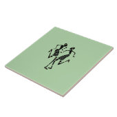 Carreau Danseurs de silhouette d'art africain (Côté)