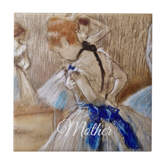 Carreau Danseuse de Degas avec ruban bleu (Devant)