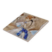Carreau Danseuse de Degas avec ruban bleu (Côté)