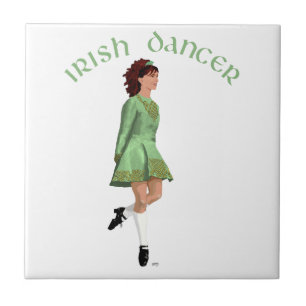Carreau Danseuse de step irlandais - Vert