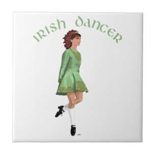 Carreau Danseuse de step irlandais - Vert