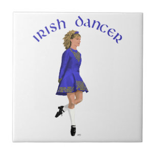 Carreau Danseuse Irlandaise Blonde en Bleu