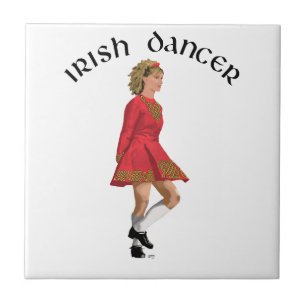 Carreau Danseuse Irlandaise Blonde en Rouge