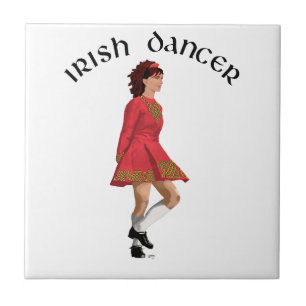 Carreau Danseuse Irlandaise Brune en Rouge