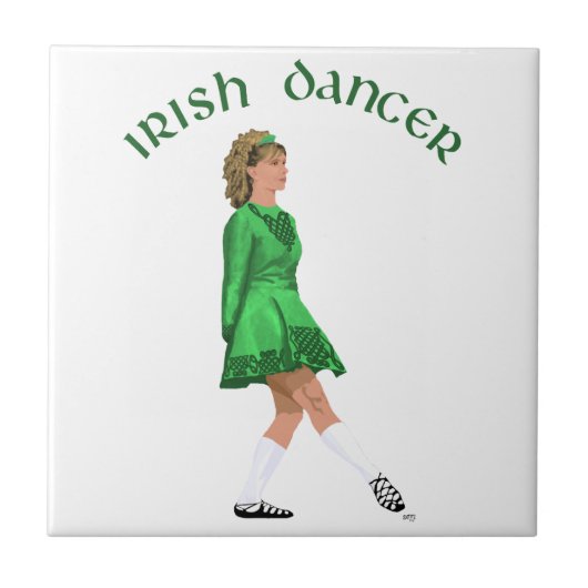 Carreau Danseuse Irlandaise en Chaussures Souples Vertes (Devant)