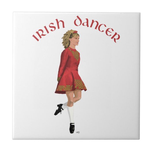 Carreau Danseuse Irlandaise en Rouge (Devant)