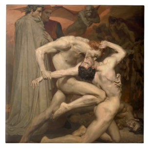 Carreau Dante et Virgile en enfer (par Bouguereau)
