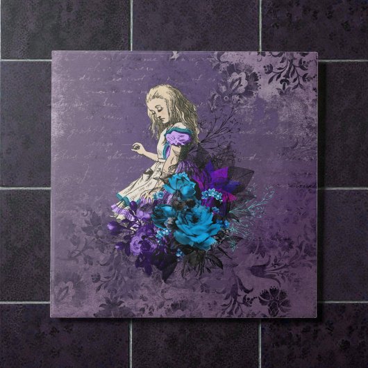 Carreau Dark Alice Rustique Violet Foncé