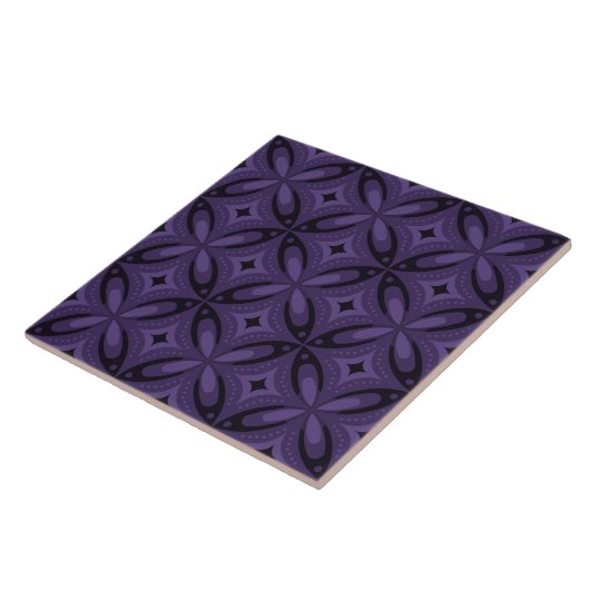 Carreau Dark Purple Colored Retro Pattern (Côté)