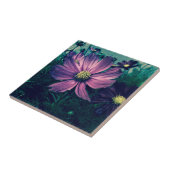 Carreau Dark Purple Flowers Photo Art (Côté)