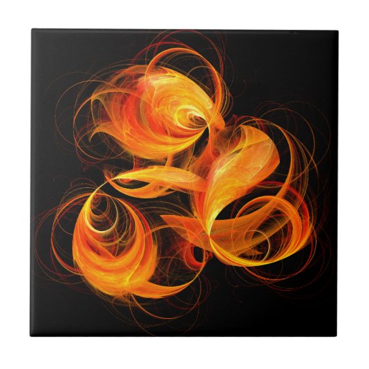 Carreau d'art Abstrait Fireball (Devant)