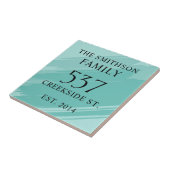 Carreau Date Turquoise moderne Établissement de l'adresse  (Côté)