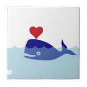 Carreau Dauphin bleu et vagues (Devant)